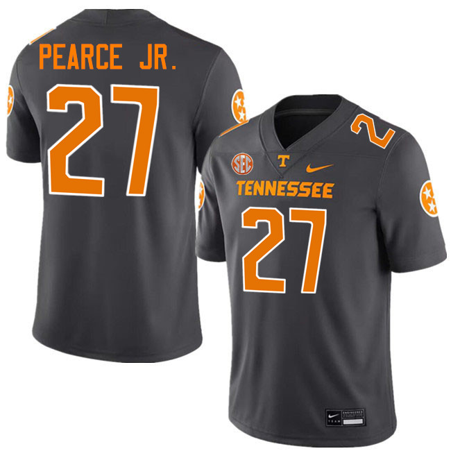 James Pearce Jr. Tennessee Jersey,Tennessee Volunteers #27 James Pearce Jr. College Jersey-Smoke Gre